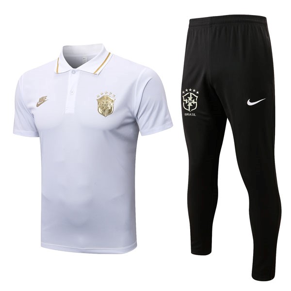 Polo Brasil Conjunto Completo 2022 2023 Blanco